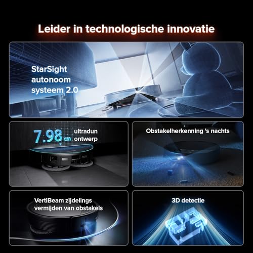 roborock Saros 10R robotstofzuiger met dweilfunctie en afneembare dweil, 7,98 cm ultraslank ontwerp, StarSight System 2.0, Zero-Tangle System - Afbeelding 3