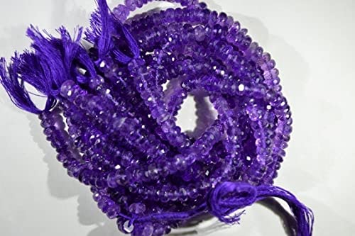 Améthyste naturelle en perles rondelles facettées 5-7mm LKBEADS pour création de bijoux de lithothérapie