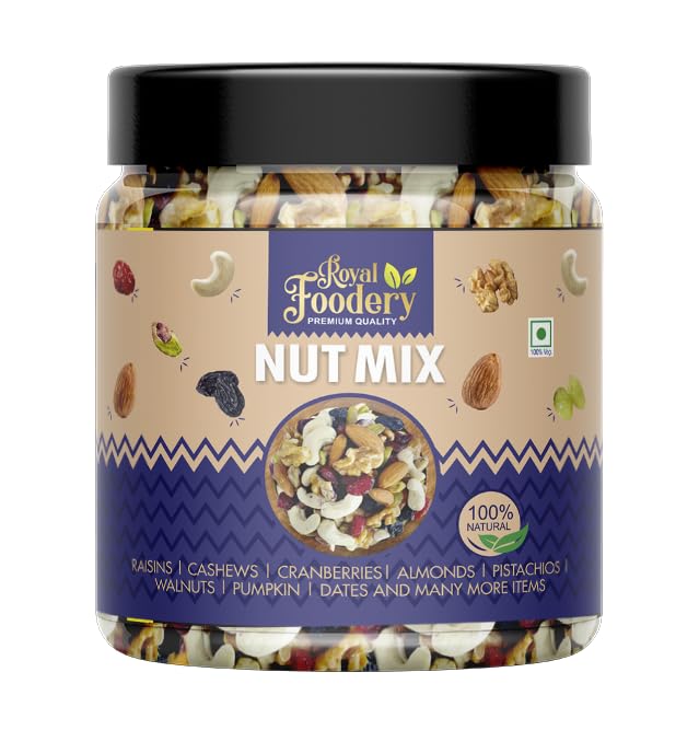 Royal Foodery Healthy Nutmix Natural Premium Mix Dry Fruits with Almonds | Cashew | Kishmish | Apricot | Black Raisins | Dried Kiwi | Nuts and Dry Fruits 1 KG (B0CQ2BXXSL) Amazon Price History, Amazon Price Tracker