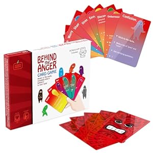 Behind The Anger Card Game | Family Therapy Games for Teens & Kids 6+ | Anger Management for Teens | CBT Games for Counseling Emotional Regulation and Impulse Control | A Simple Go Fish Card Game