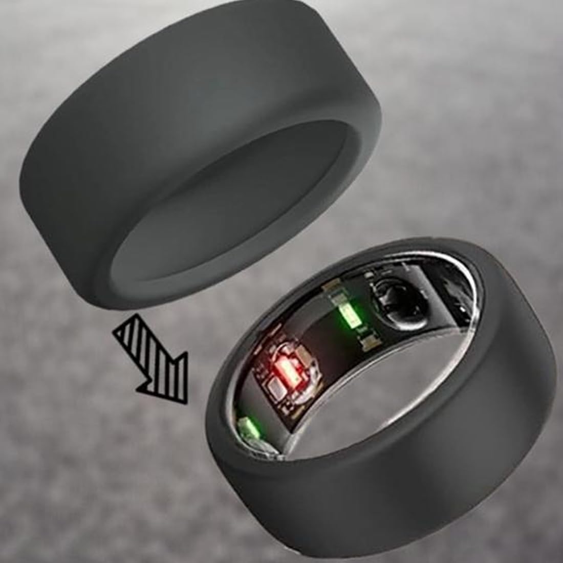 IKOPFLN 3 Piezas Funda de Silicona para Anillo Compatible con 0ura Ring Gen 3,Funda Elástica para 0ura Ring Gen 3,Anillos Universales Talla 10 a 13 - Talla M (Negro,Verde y Azul)