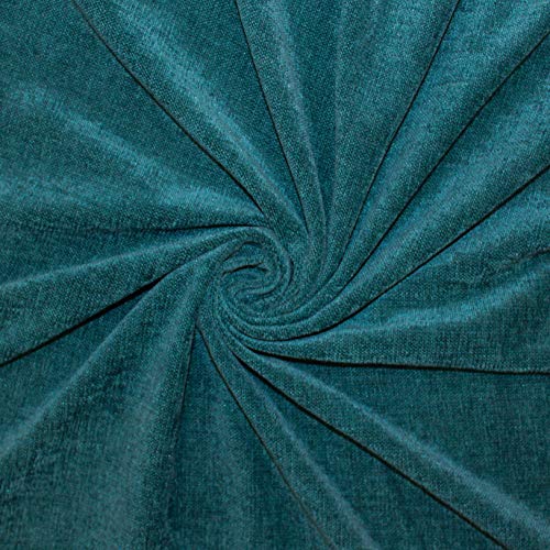 Image of Encasa XO Chenille Textured Fabric Decorative Soft Rich Cloth with Plain Colours for Sofa, Furnishing, Upholstery, Curtains, Cushions and Craft (Azul Blue, 39 inchx55 inch /100x140 cm - 1 Meter)