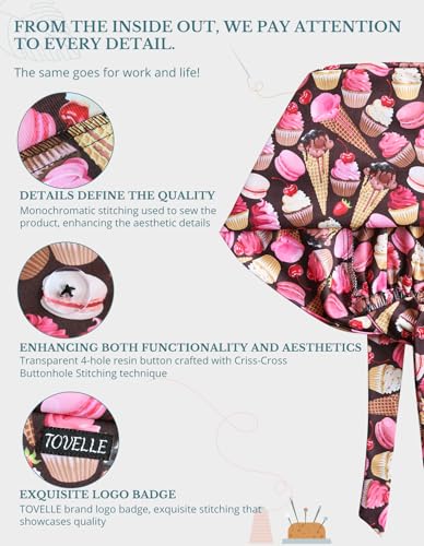 Image of Scrub Caps for Women with Buttons, Classic Surgical Caps | Double-Sided Printed, Adjustable,Long Hours, Sweatbands, Fabric Help Reduce Static Buildup
