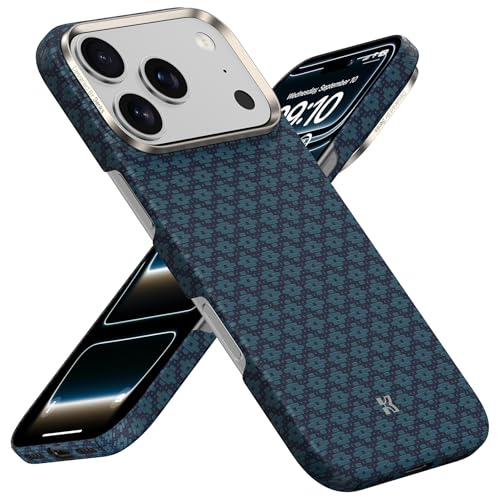 BENKS for iPhone 17 Pro Max Case, Compatible with Magsafe, ArmorGrid ArmorAir Ultra Slim & Lightweight Minimalist Case Built with Dupont Kevlar, Azure Blue