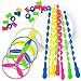Sepco 40 Pcs Large Flying Helicopter Toy Flying Disc Plastic Propeller Spinner Bamboo Dragonfly Flyer Saucers with Launchers Kids Party Favors Gifts