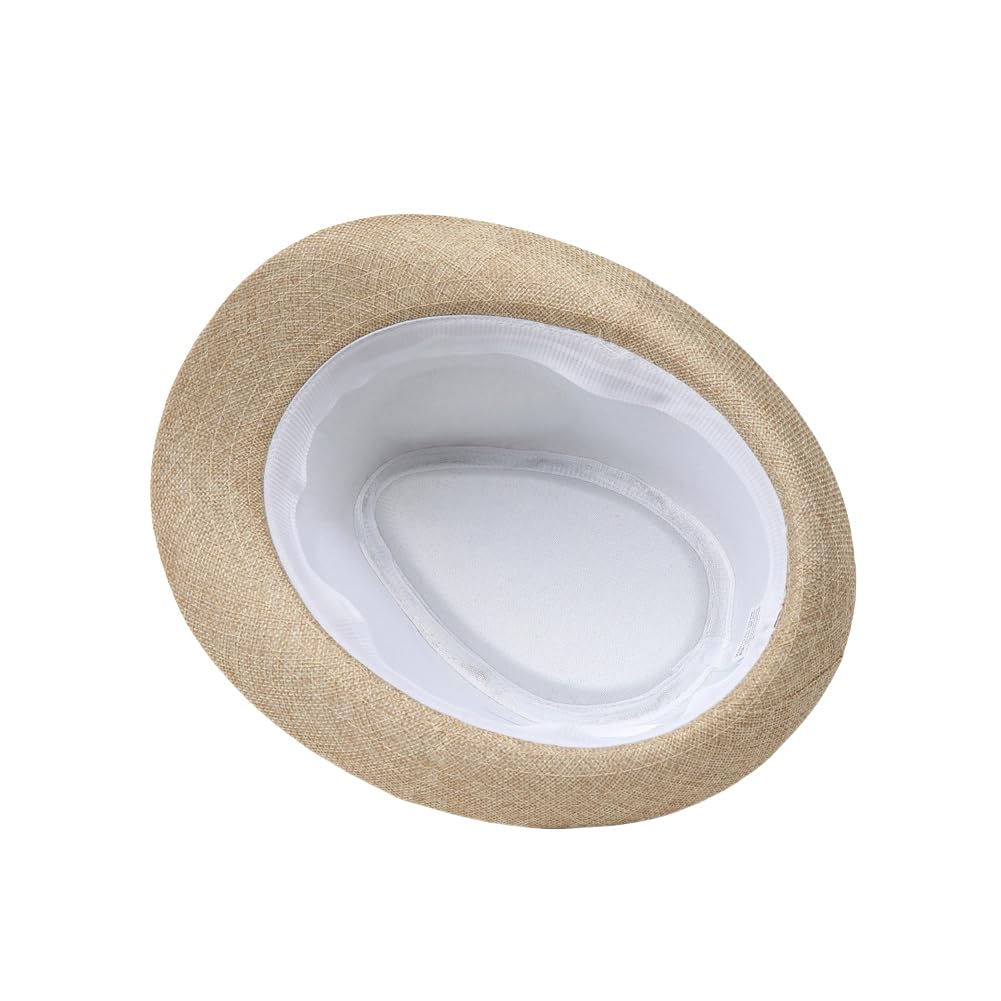 Cappello Fedora in paglia classico Panama Trilby estivo cappello da sole con tesa corta per uomo leggero traspirante per viaggi abbigliamento casual