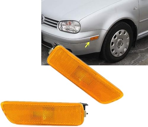 Miniatura 4 de Carcasas de lámparas de marcador lateral de parachoques delantero compatibles con Volkswagen MK4 Golf GTI R32 Rabbit Jetta 1999-2005, reemplaza