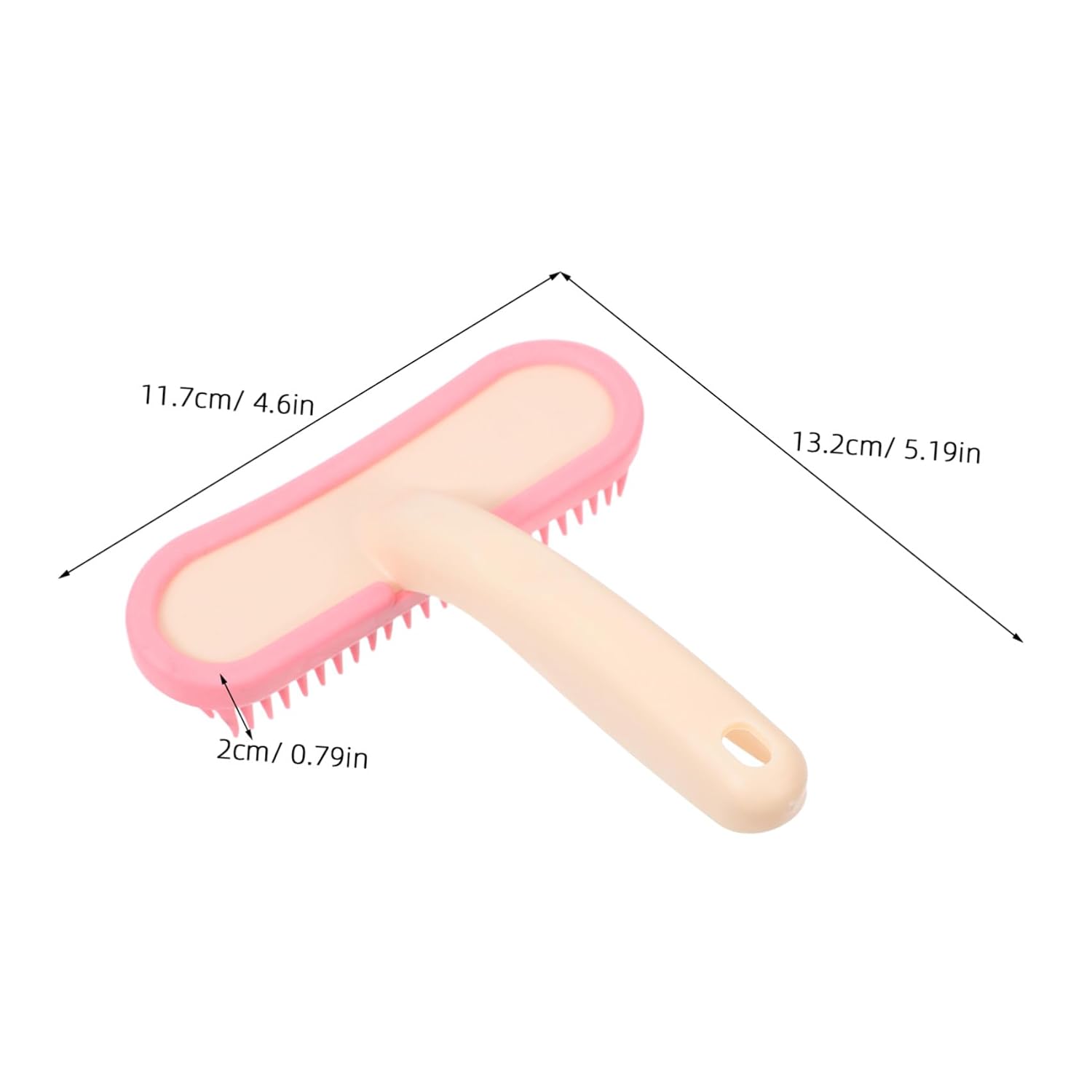 2pcs Silicone Bunny Grooming Brush Arc Hair Removal Comb Pink Large | Gentle Grooming, Massage Comb Action, Wet and Dry Dual Use, Ergonomic Shape for Adult Rabbits and Small Pets