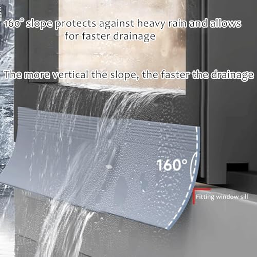 Barra de bloqueo de agua con bisel de 160° para ventanas: protección contra lluvia 7