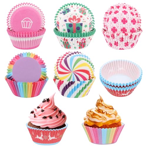MXTIMWAN Papel para Cupcakes, 300 Piezas antiadherentes de grado alimenticio Tamaño Estándar...