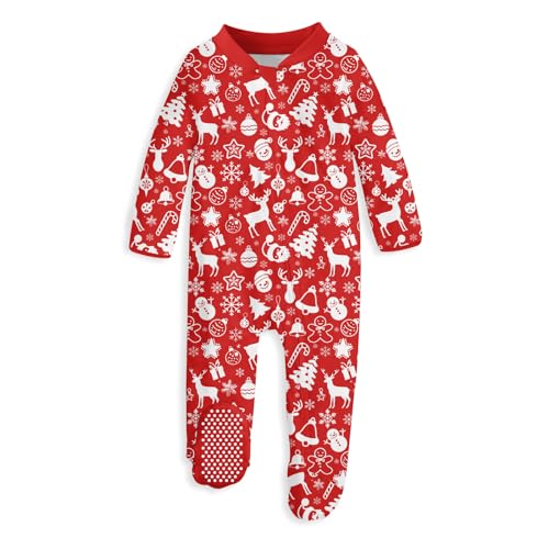 Image of UNIFACO Baby Girls Boys Footed Pajamas One-Piece Sleeper Snug Fit Sleep and Play Zip Front Footie Romper 0-12 Month