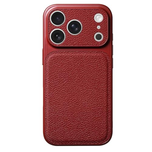 Étui en cuir iPhone 17 Air rouge style business pour le bureau