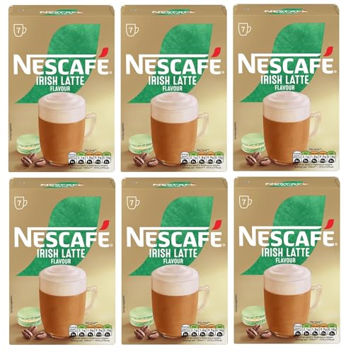 NESCAFÉ Irish Latte Instant Coffee Sachets x7 (Pack of 6 Total 42 Sachets) Creamy Latte with Smooth Irish Flavour