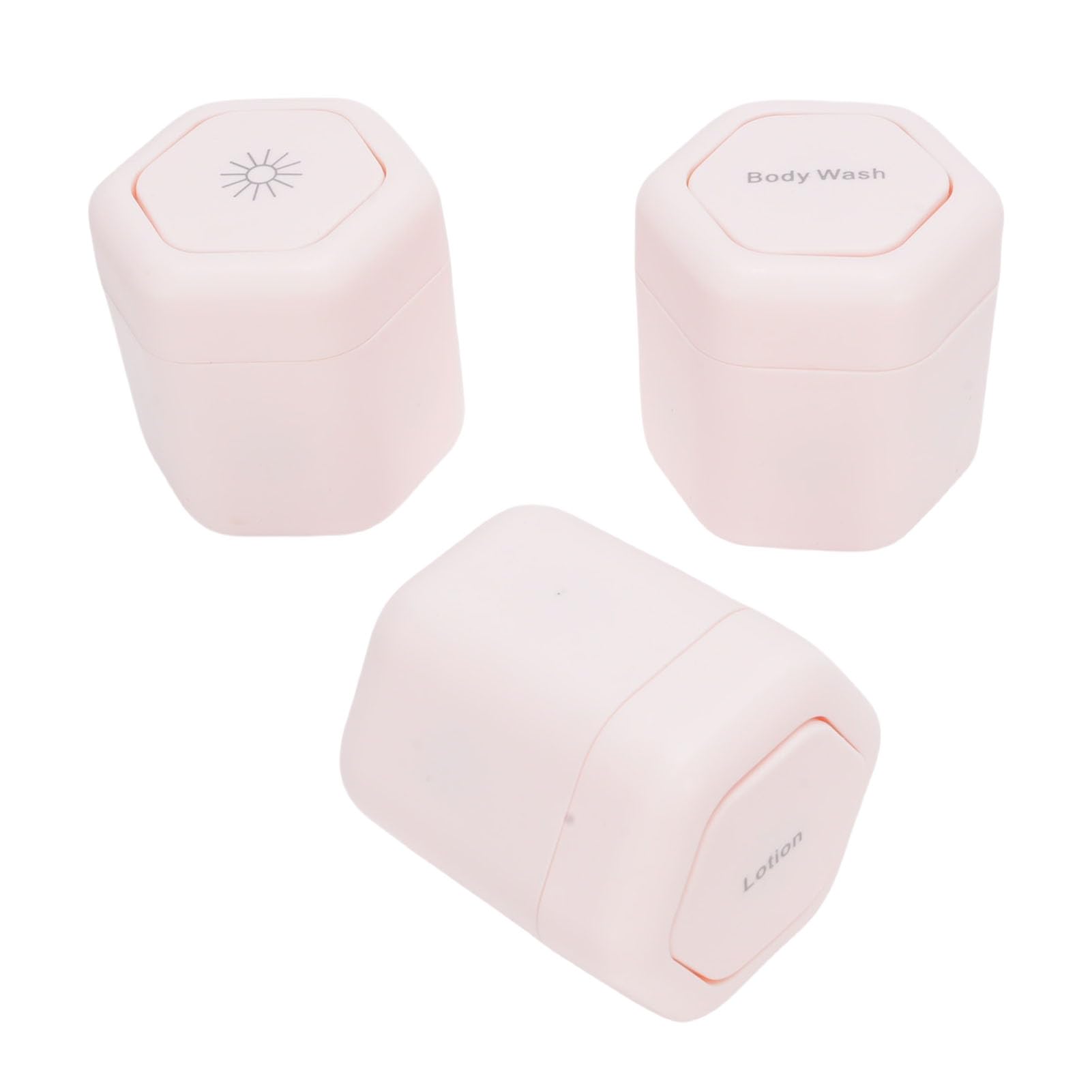 Fockety 3PCS Pojemniki Podróżne, Przeciek Wielokrotnego Upływu Słoiki Magnetyczne Szerokie Usta na Balsam do Mycia Ciała, z Plastikowym Wzorem do Podróży Niezbędne
