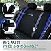 FH Group Automotive Car Seat Covers Cosmopolitan Flat Cloth Full Set Blue Seat Covers, (Airbag Compatible & Split Bench) with Gift Universal Fit Interior Accessories for Cars Trucks and SUVs