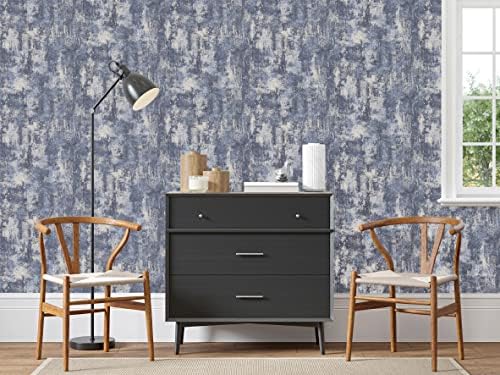 Arthouse Stone Textures Navy Blue & Silver Tones Wallpaper for Living Spaces & Feature Walls, Kitchen Bedroom Hallway Bathroom Wallpaper 10.05m x 0.53m Roll, Subtle Metallic Highlights 902108