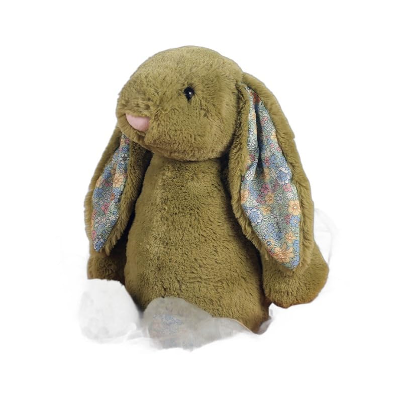 Eared Rabbit Stuffed Animal Plush Toy Fluffy and Cuddly Rabbit Animal Soft Toy Gift for Kids Boys and Girls Stuffed Doll cuddly toy 25 cm grey