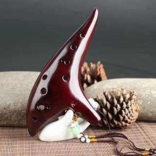 LANDTOMï¼Œ Ocarina Professional 12 Holes Alto C Ceramic instrument with perfect tune bright (brown)
