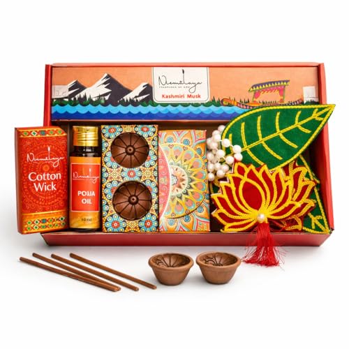 Image of Nirmalaya Airavata Premium Gift Box | Incense Sticks, Toran, Charcoal-Free Havan Cups, Pooja Oil, Terracotta Diyas & Cotton Wicks | Spiritual Gift for Housewarming, Wedding & Festive Gifting