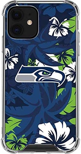 Skinit Clear Phone Case Compatible with iPhone 12 - Officially Licensed NFL Seattle Seahawks Tropical Print Design