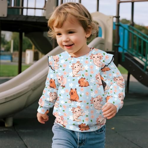 Toddler Girl Long Sleeve Sweatshirt Crew Neck Christmas Clothing Oversized Clothes Cute Printed3