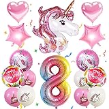 ☺ Decoración de fiesta temática de unicornio: Regale a su ser querido un cuento de hadas en su cumpleaños y haga realidad su sueño de fantasía. Unicorn llega al mundo real para celebrar por ella. Una gran sorpresa para tus niñas o amigas. Tendrá una fiesta de cumpleaños inolvidable y le encanta. El favorito de la niña.