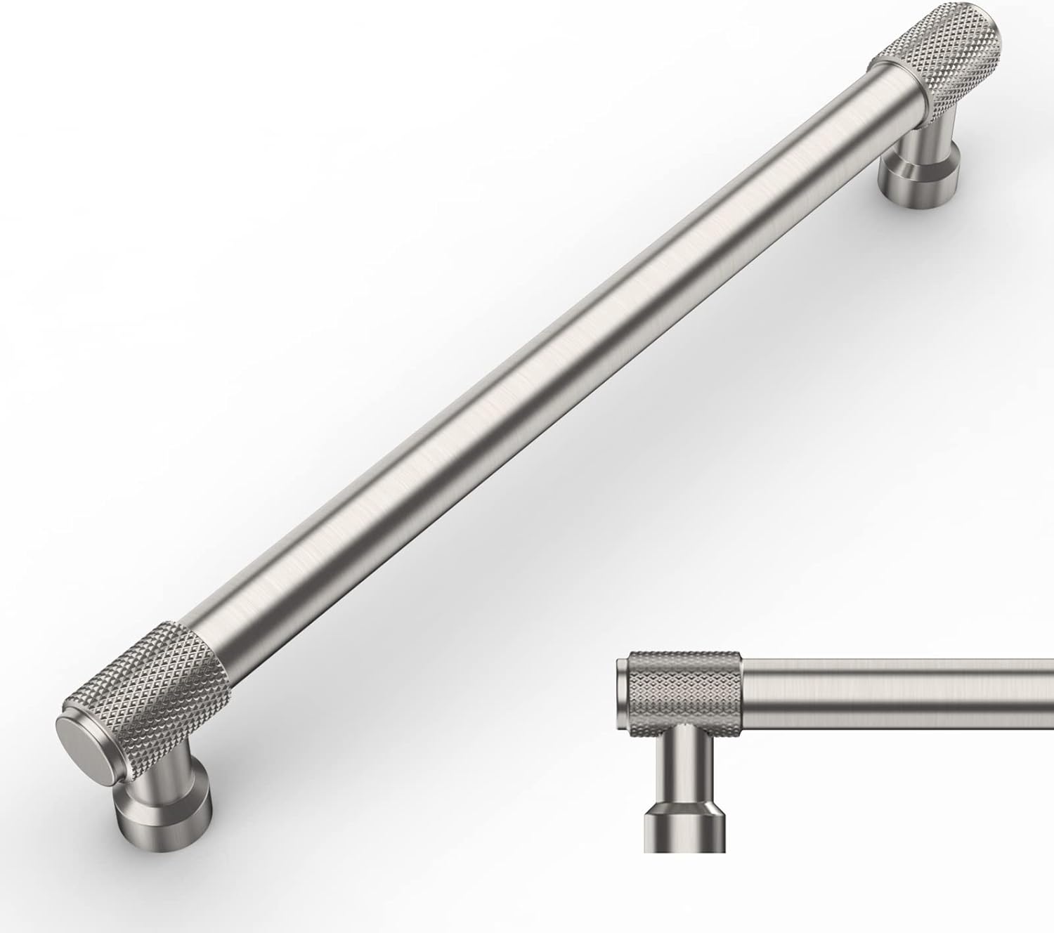 Amerdeco 10 Pack Brushed Satin Nickel Knurled Pulls 7 Inch(177