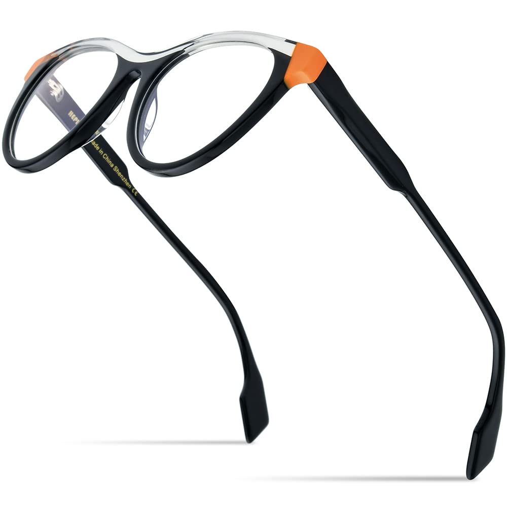 HEPIDEMHEPIDEM Multicolor Acetate Glasses Frame Women Cat Eye Eyeglasses Optical Spectacles