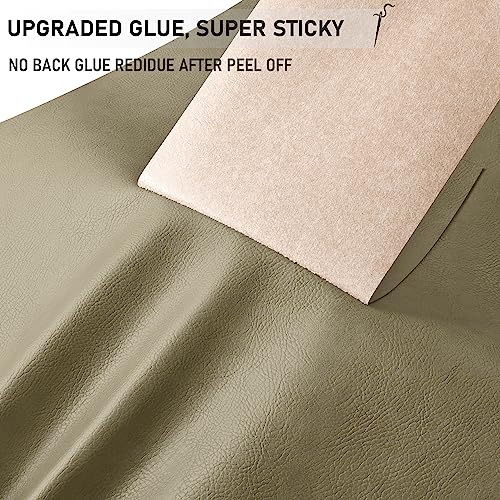 YAFLC Self Adhesive Leather Repair Patch Tape, 8.3×11 inch Vinyl Leather Repair Kit for Furniture, Car Seat, Chairs, Couch, Sofa, Jacket Retro Khaki - Thumbnail 3