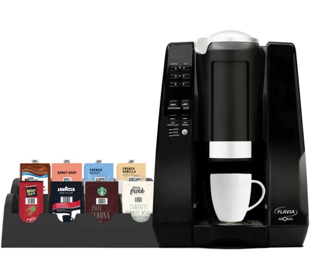 FLAVIA Aroma Single-Serve Coffee Brewer with 268 Drinks works with Freshpacks, Black