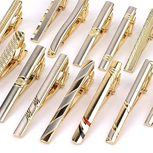 LSTGJ Goldren Tie Clip Voor Mannen Klassieke Meter Tie Clips Legering Tie Emaille Tie Kraag Pin Crystal Business (Hoofdsteen Kleur: Zilver, Metaalkleur: LDJ3803)