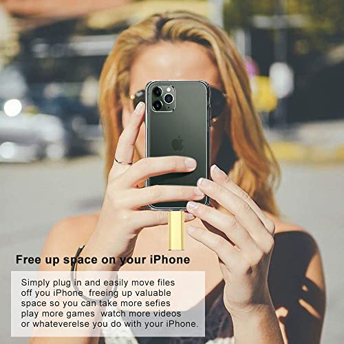 Image of EATOP USB Flash Drive 512GB iPhone Memory Stick Storage for Photos and Videos, iPhone Mobile Photo Stick Storage Flash Thumb Drive Compatible with iPhone iPad Android and Computers (Gold)