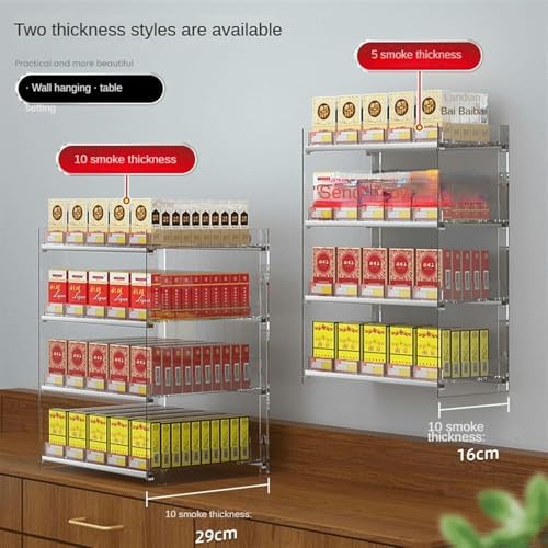 Store Display Rack Wall Mounted Storage Rack Supermarket Convenience Store Automatic Cigarette Rack Space Saving Assembled Display Cabinet,Cigarette Display Holder - Clear Automatic Pushers, image 3