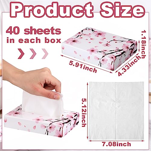 Image of Yinder 24 Pcs Back to School Small Tissue Cube Box 960 Sheets, Cherry