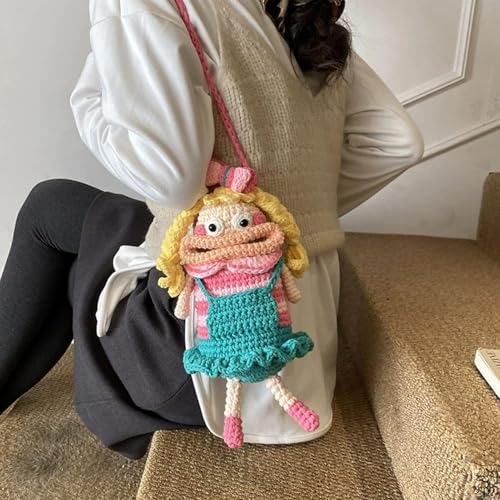 Bolso para teléfono de boca de salchicha: divertido diseño de punto cruzado para mujer 5