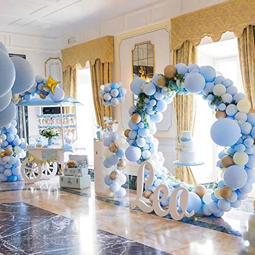 Image of PartyWoo Pearl Light Blue Balloons 50pcs Baby Pastel Blue Color 12 Inch | Balloons for Graduation Baby Shower Gender Reveal Weddings Anniversary under the Sea Theme Party Decorations Blue-Z22