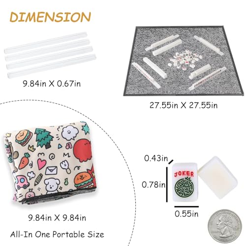Travel Mini American Mahjong Set 166 Fichas Melamina miniatura 6