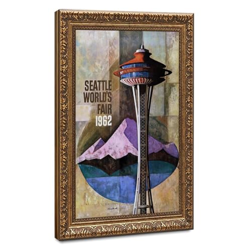 Poster Seattle 1962 vintage en toile pour un salon rétro élégant