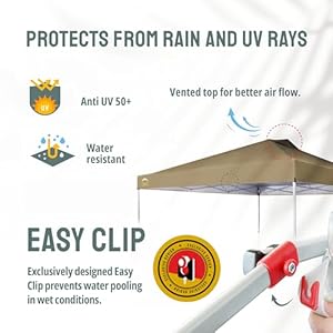   CROWN-SHADES-12x12-Pop-Up-Canopy-Outside-Canopy-Patented-One-Push-Tent-Canopy-with-Wheeled-Carry-Bag-Bonus-8-Stakes-and-4-Ropes-Beige