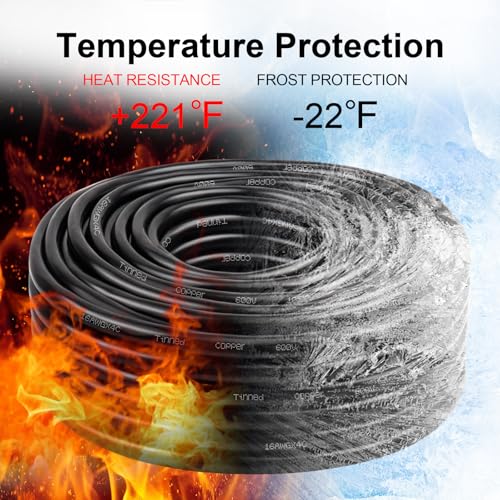 Image of 16 Gauge 4 Conductor Electrical Wire, 16 AWG Tinned Copper Stranded PVC Cable, Waterproof /Flexible /Low Voltage Extension Cord for Automotive, Marine, Solar, LED Lighting (100FT)