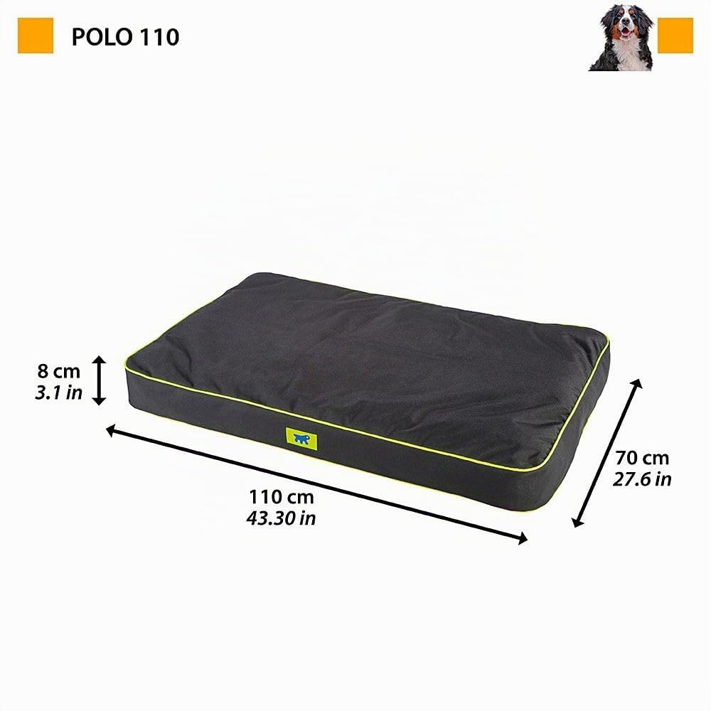 Ferplast Cuccia Ortopedica per Cani Extra Large Materassino per Cani Impermeabile e Antigraffio Cuccia Morbida Polo, 110 x 70 x h 8 CM, NERA