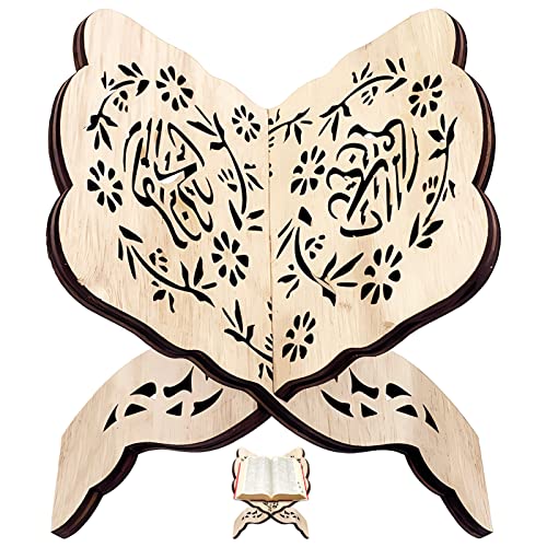 Topjowga Soporte De Madera Para Libros, Eid Mubarak Oración Estantería, Soporte Plegable De Madera Para El Corán, Soporte Del Libro De La Biblia, Decoración De Fiesta Suministros Lslámicos