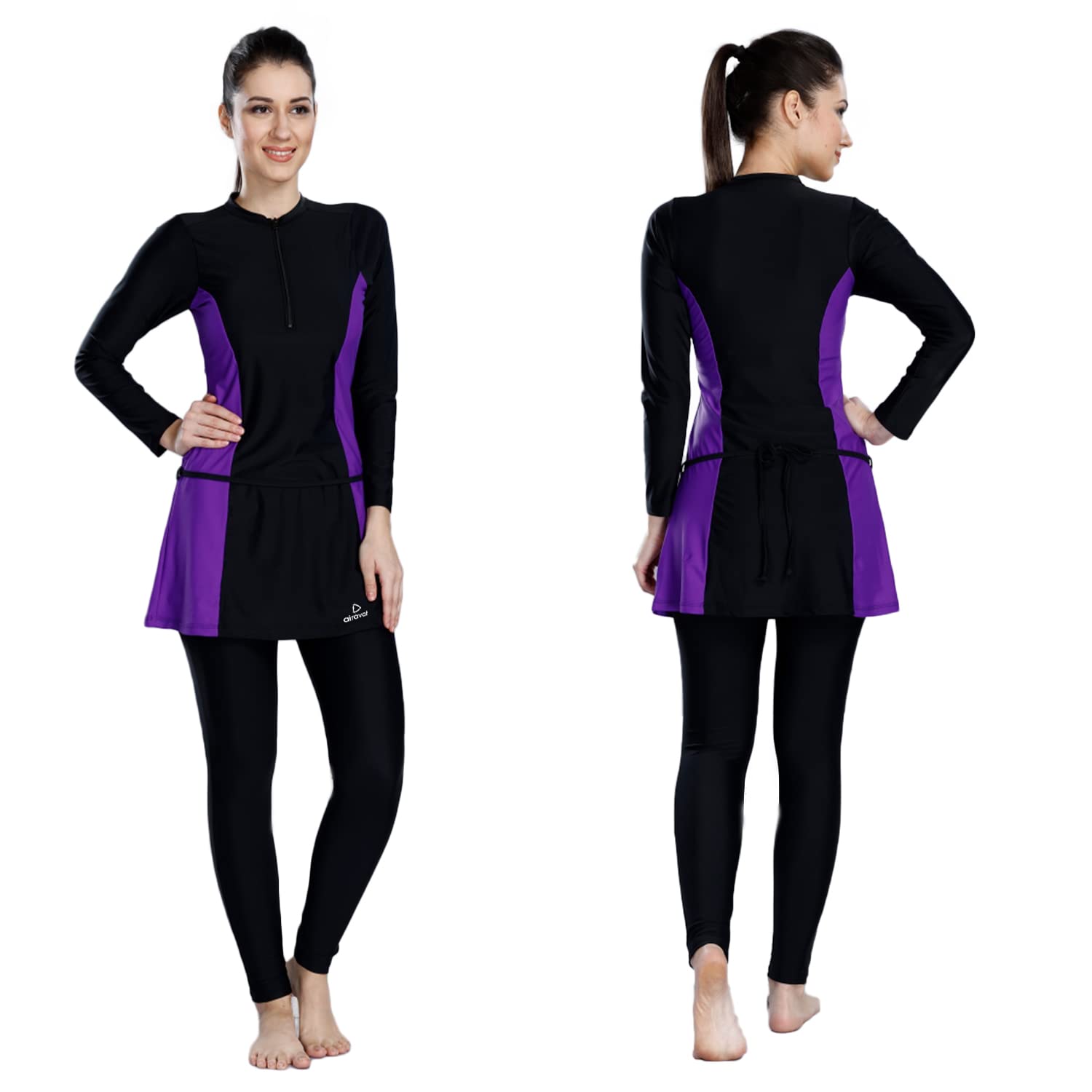 AIRAVAT 5003 Splash Women’s Swim Wear with Stretchable Fabric, UV Protection, Comfort and Flexible, Swimming Suit for Women & Girls (4XL, Purple)