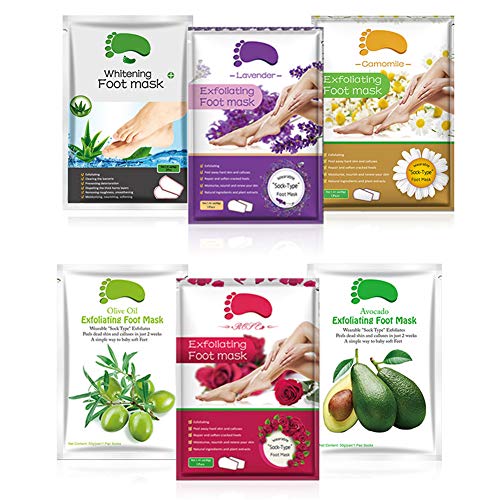 MOSCHOW Foot Peel Mask 6 Pack, Peeling Away Calluses and Dead Skin Cells Make Your Feet Baby Soft Exfoliating Foot Mask Repair Rough Heels Get Silky Soft Feet