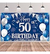 Striscione Compleanno 18 Anni 180x110cm - Decorazione Blu Argento Per Feste - Foto 12