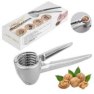 GHEART Nussknacker Walnüsse, Walnussknacker Haselnussknacker Nuts Cracker Tool, 4-1 Multifunktional Nußknacker, Silber