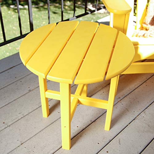 Polywood Rst18Le Lemon 18" Round Outdoor Side Table #TOP5