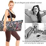 IwIeIaIrI Yoga Mat Bag Zipper Gym Accessories Gifts for Women,Large Exercise Mat Straps Pockets Yoga Bags and Carriers Fits Most Your Workout Stuff - Image 4