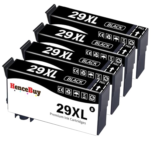 HenceBuy 29 cartuchos de tinta XL para Epson 29XL para Expression Home XP-235 XP-245 XP-255 XP-332 XP-335 XP-342 XP-352 XP-345 XP-345 XP-432 XP-435 XP-442 XP-445 (4 negros)