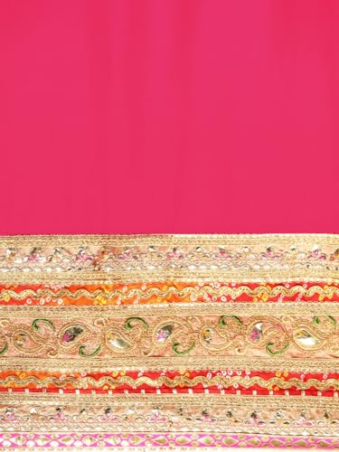 Image of Pandadi Saree Women's Elegance Chiffon Bandhani Saree with Heavy Lehenga Design